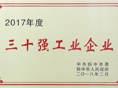 乐橙lc8集团提升2017年度扬中市“三十强”前五位